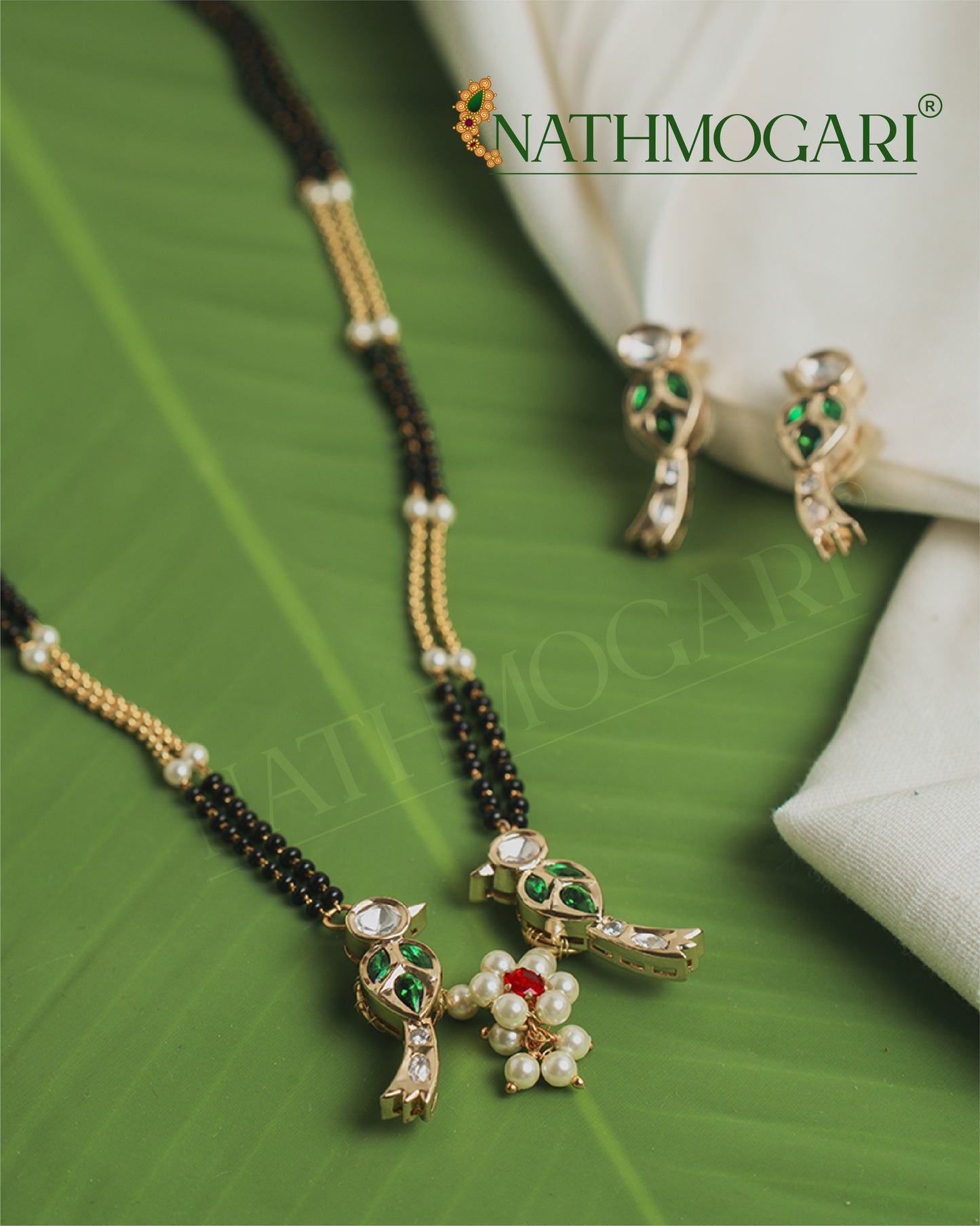 Chidiya Mangalsutra - Green
